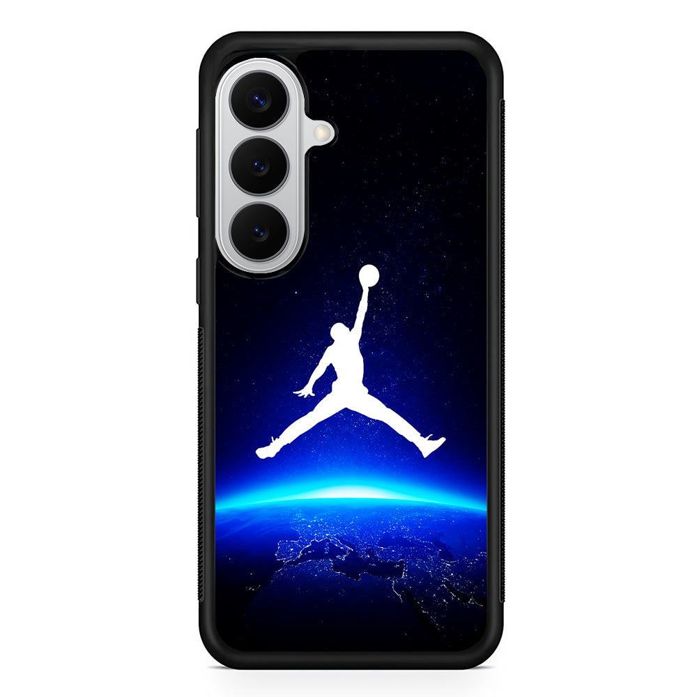 Air Jordan Logo Above Earth Samsung Galaxy S26 Case | Slim Samsung Galaxy S26 Rubber Case