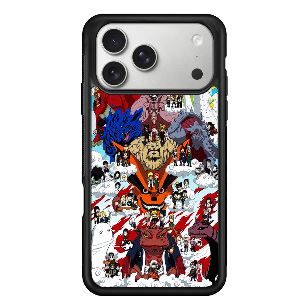Naruto Chibi All Character iPhone 17 Pro Case | Slim Rubber Case for iPhone 17 Pro