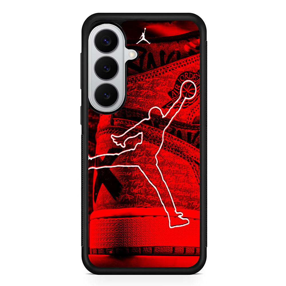 Air Jordan Red Shoes Samsung Galaxy S26 Case | Slim Samsung Galaxy S26 Rubber Case