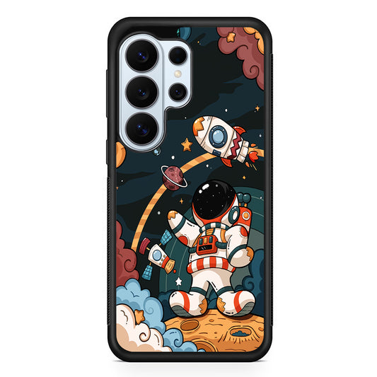Space Astronaut on Galaxy Samsung Galaxy S26 Ultra Case | Protective Phone Cover