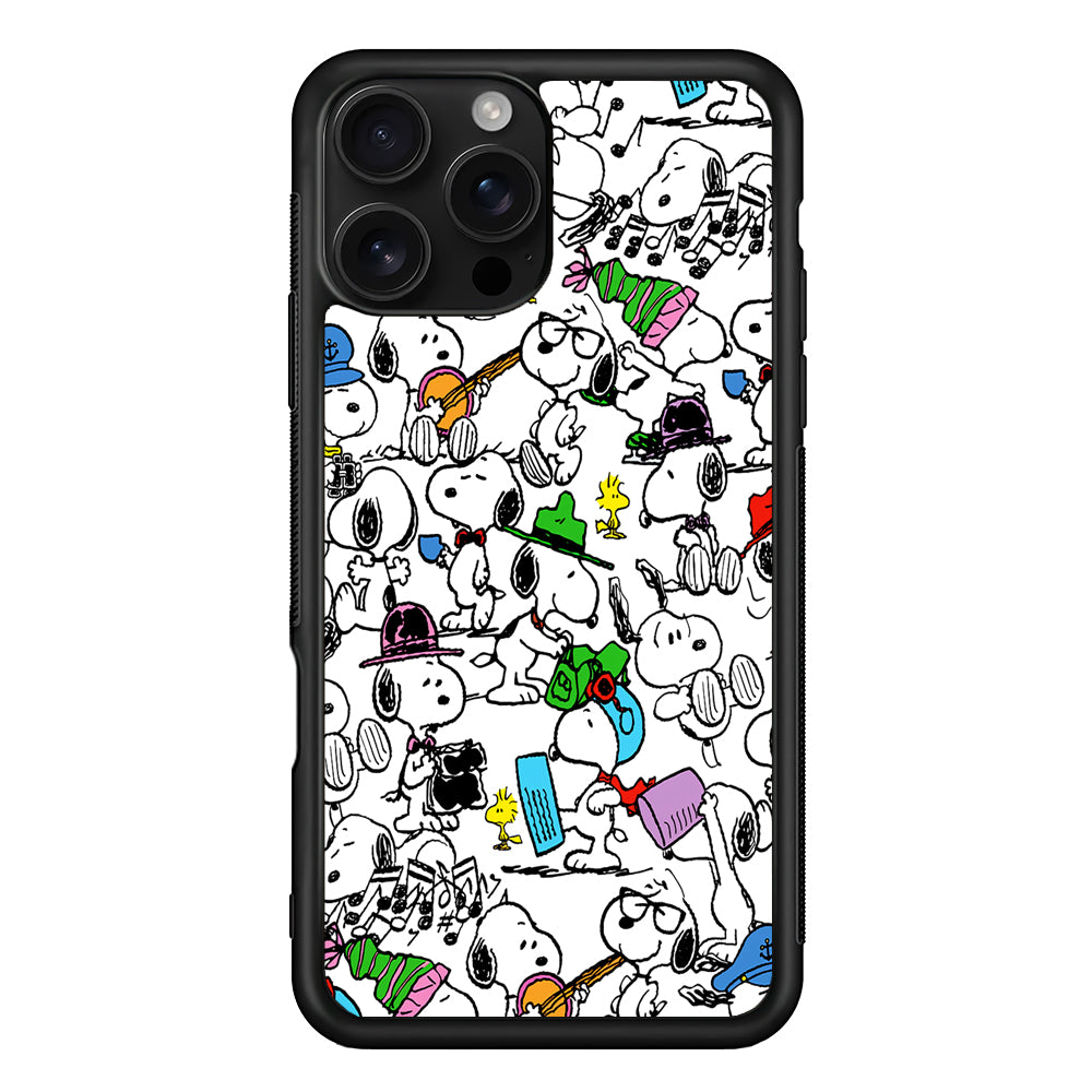 Collection of Snoopy Activities iPhone 16 Pro Case | Durable Protective Case for iPhone 16 Pro