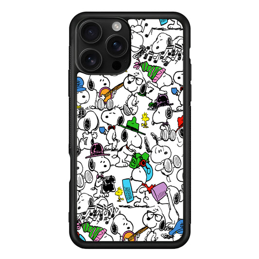 Collection of Snoopy Activities iPhone 16 Pro Case | Durable Protective Case for iPhone 16 Pro