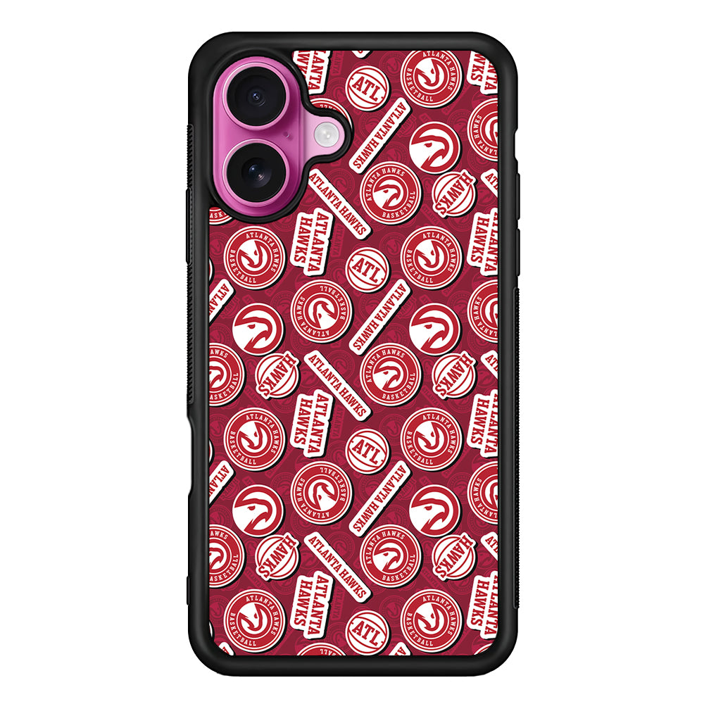 Atlanta Hawks Pattern iPhone 17 Case | Slim Protective Rubber Phone Cover