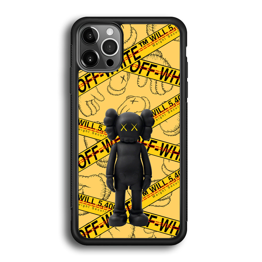 Kaws x Off White Yellow Belt iPhone 12 Pro Case | Slim Rubber Case for iPhone 12 Pro