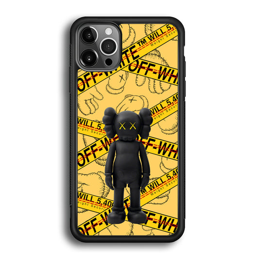 Kaws x Off White Yellow Belt iPhone 12 Pro Max Case | Slim Rubber Case for iPhone 12 Pro Max