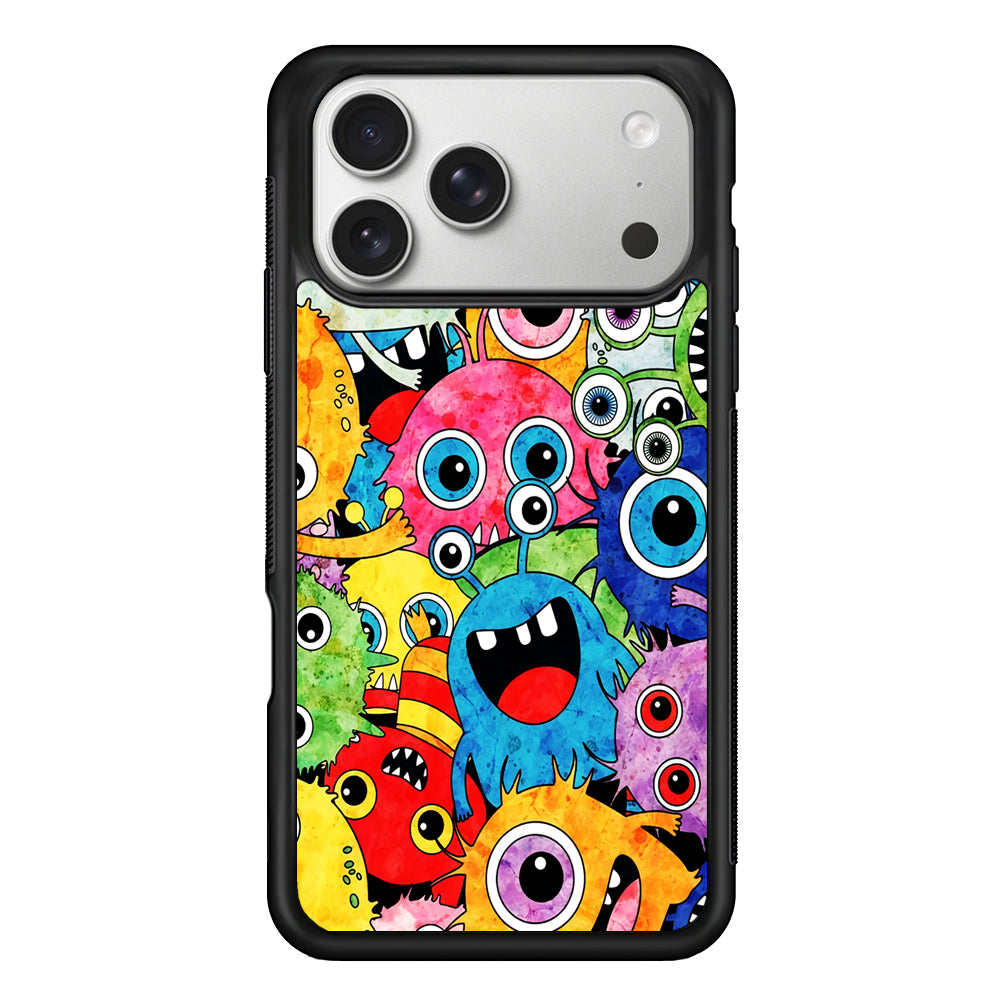 Cute Monster Doodle iPhone 17 Pro Case | Slim Rubber Case for iPhone 17 Pro