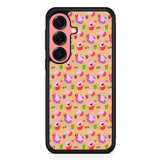 Peppa Pig on The Beach Pattern Samsung Galaxy S25 Case | Protective Case for Samsung Galaxy S25
