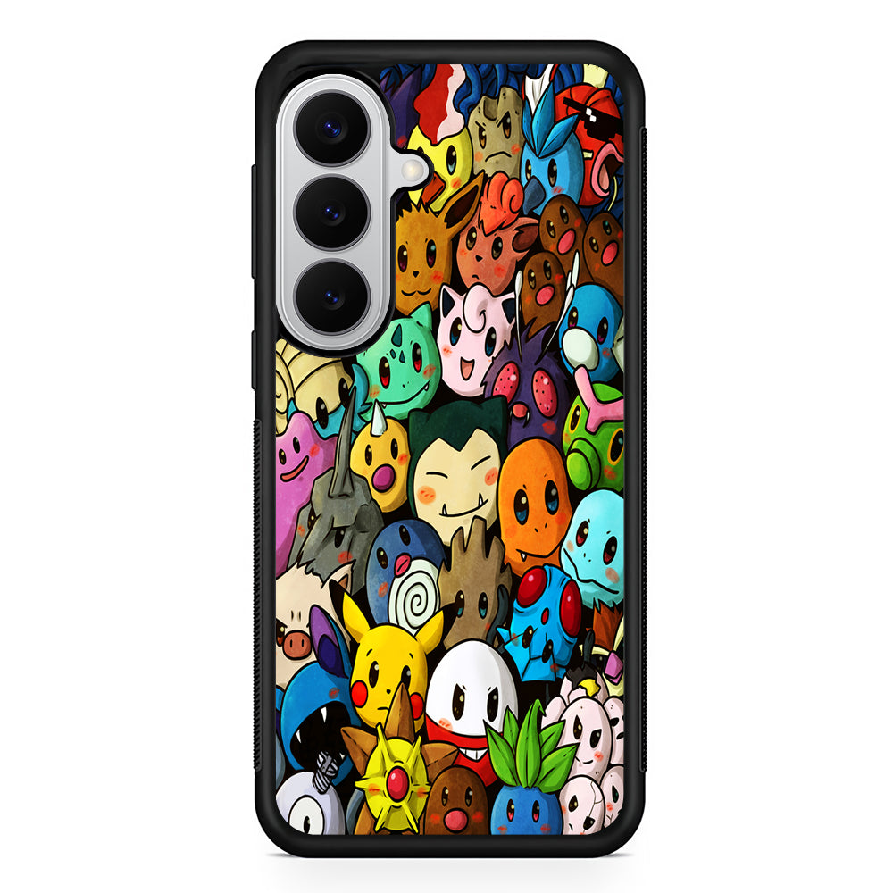 Bunch of Cute Pokemon Samsung Galaxy S26 Case | Protective Rubber Cover