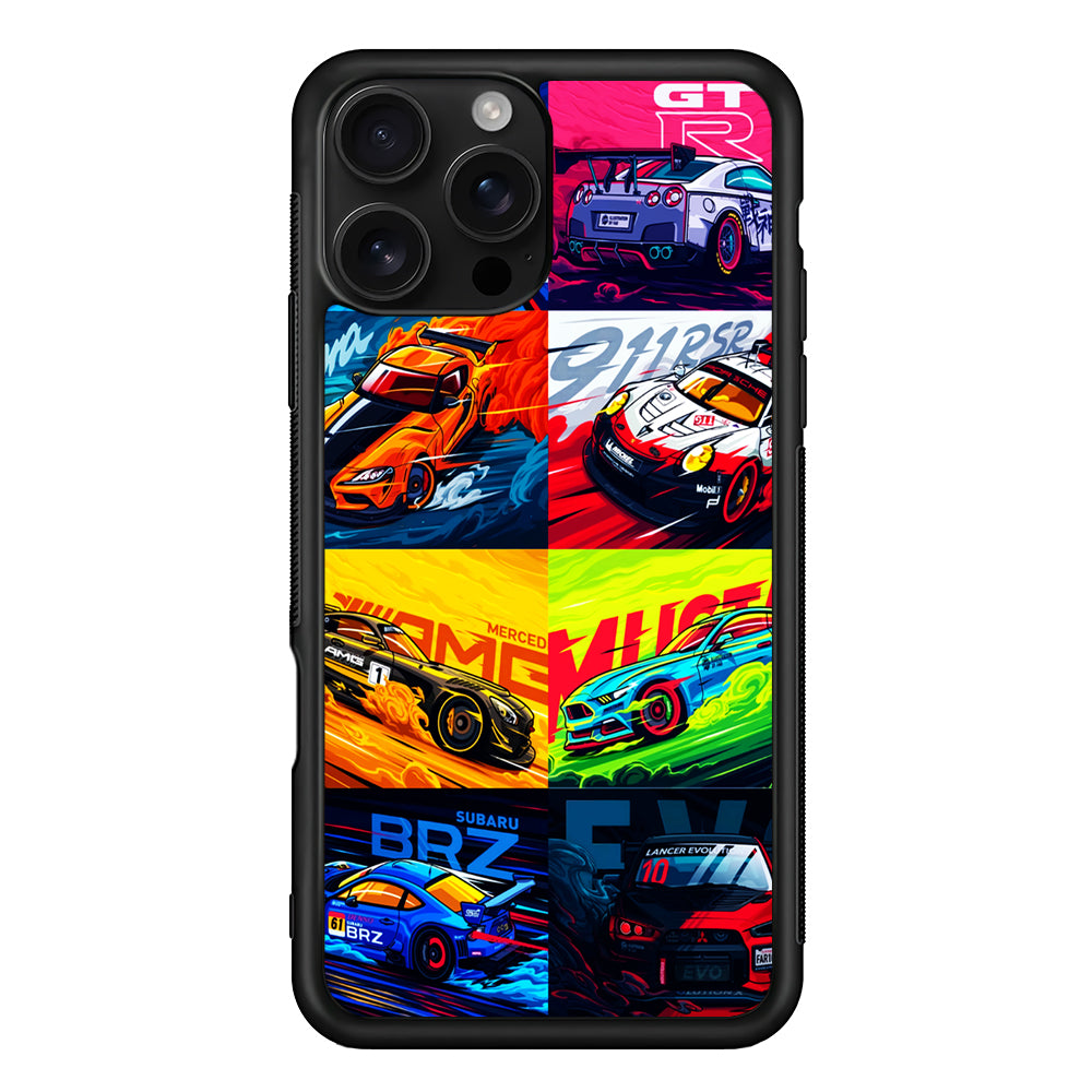 Sports Car Collection Art iPhone 16 Pro Case | Durable Protective Case for iPhone 16 Pro