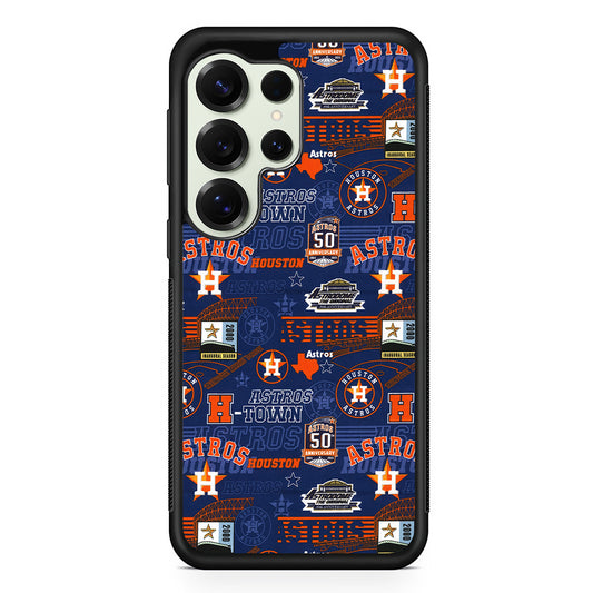 Houston Astros Retro Samsung Galaxy S25 Ultra Case | Durable Rubber Case for Samsung Galaxy S25 Ultra