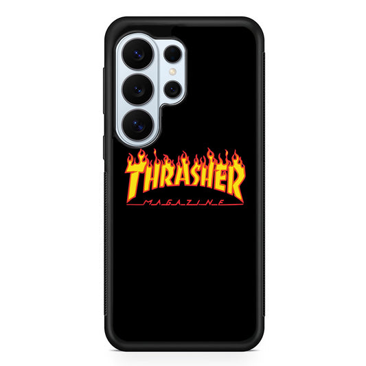 Thrasher Magazine Black Simple Fire Samsung Galaxy S26 Ultra Case | Protective Phone Cover