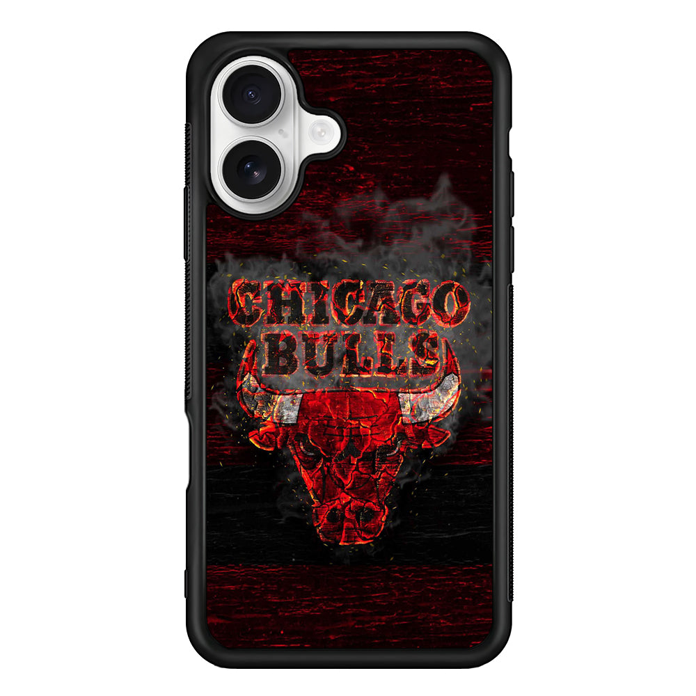 Chicago Bulls Burn iPhone 16 Plus Case | Durable Protective Rubber Cover