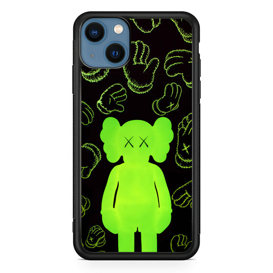 Kaws Doll Glowing Green iPhone 13 Case | Slim Rubber Case for iPhone 13