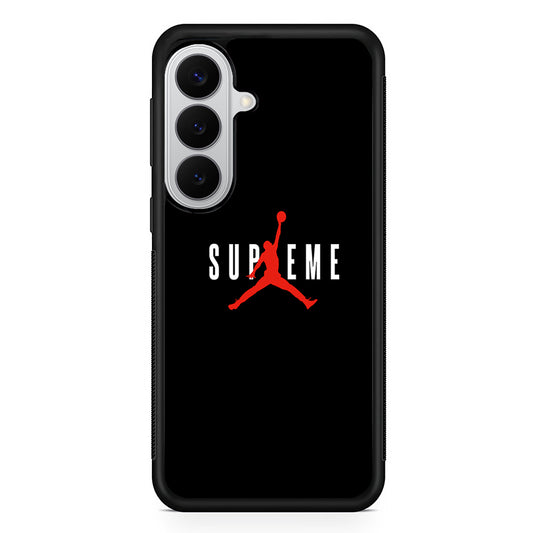 Jordan X Supreme Black Background Samsung Galaxy S26 Case | Slim Rubber Case for Samsung Galaxy S26