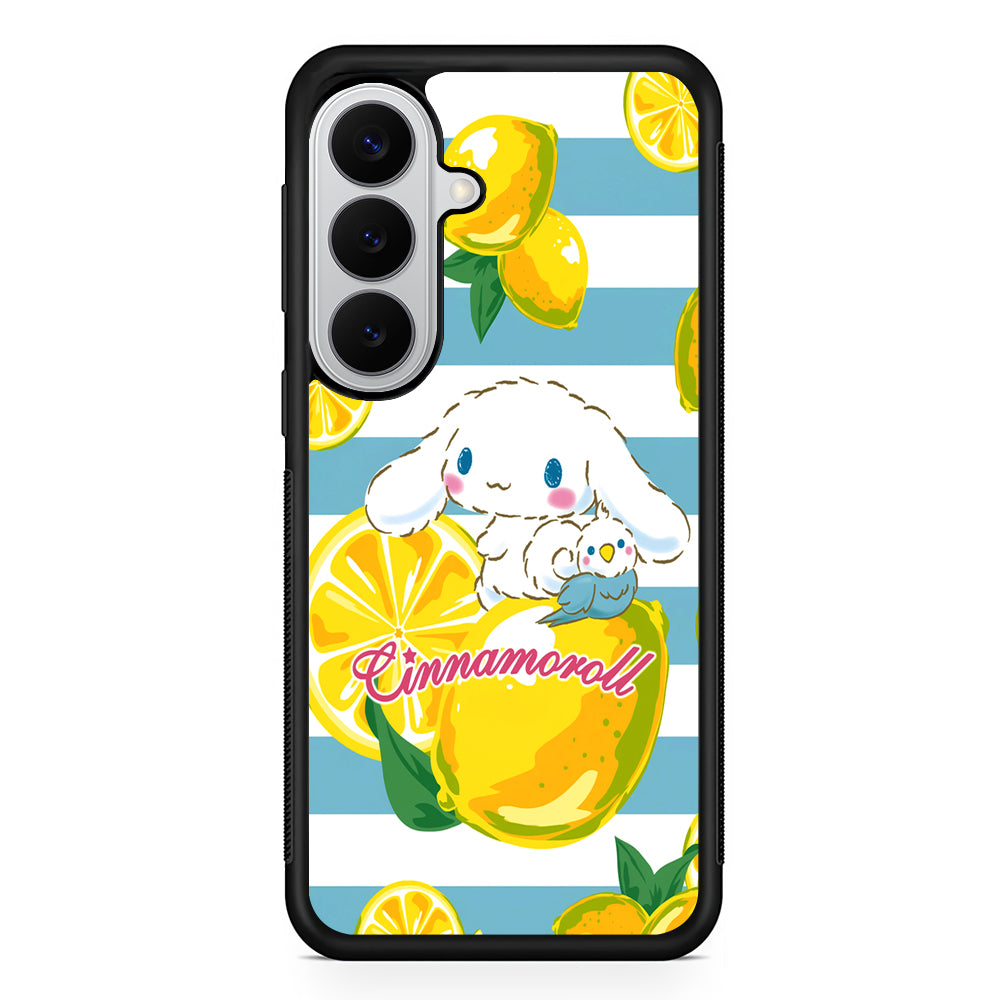 Cinnamoroll Lemons Blue Stripe Samsung Galaxy S26 Case | Protective Rubber Cover