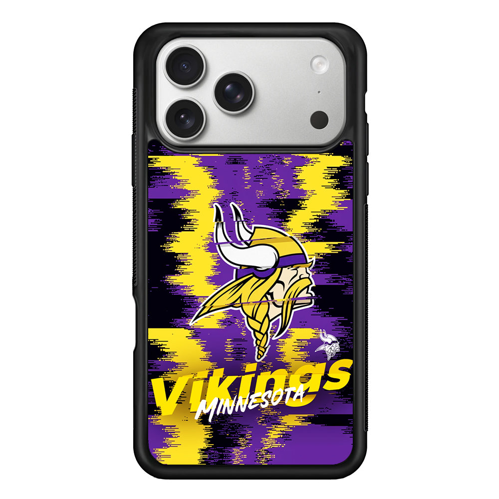 Minnesota Vikings Abstract Color iPhone 17 Pro Case | Slim Rubber Case for iPhone 17 Pro