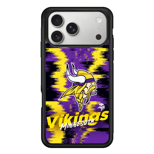 Minnesota Vikings Abstract Color iPhone 17 Pro Case | Slim Rubber Case for iPhone 17 Pro