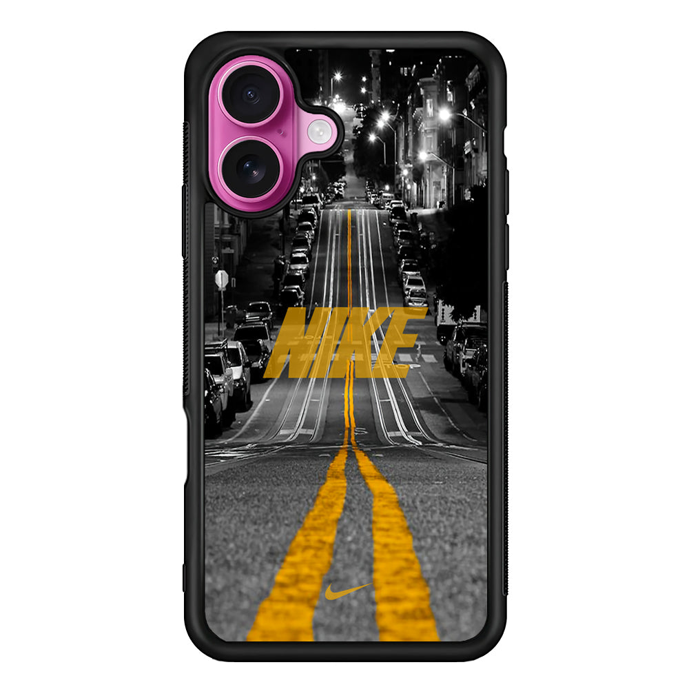 Nike Night Yellow Flames iPhone 17 Case - Slim Rubber Case for iPhone 17