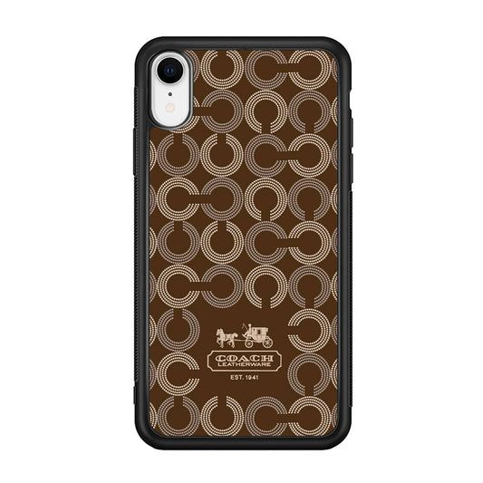 Coach Pattern Brown iPhone XR Case | Slim Rubber Case for iPhone XR