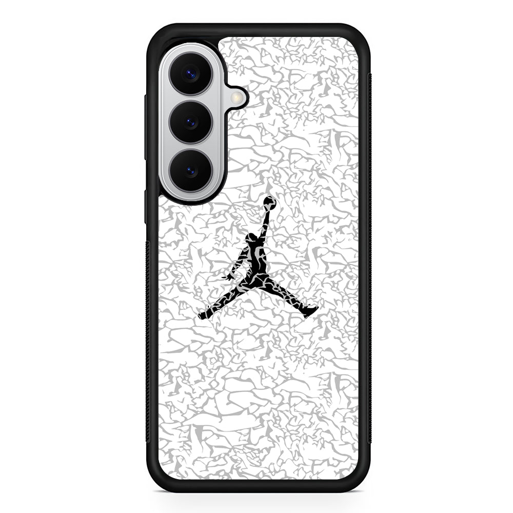 Air Jordan Gray Abstract Pattern Samsung Galaxy S26 Case | Slim Samsung Galaxy S26 Rubber Case