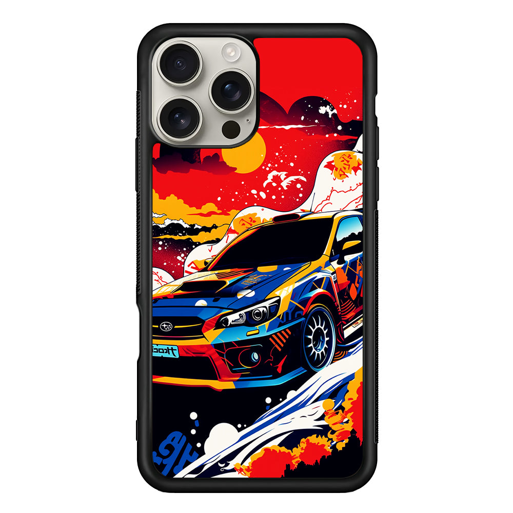 Japanese Retro Car Sunset iPhone 16 Pro Max Case | Stylish Protective Case for iPhone 16 Pro Max