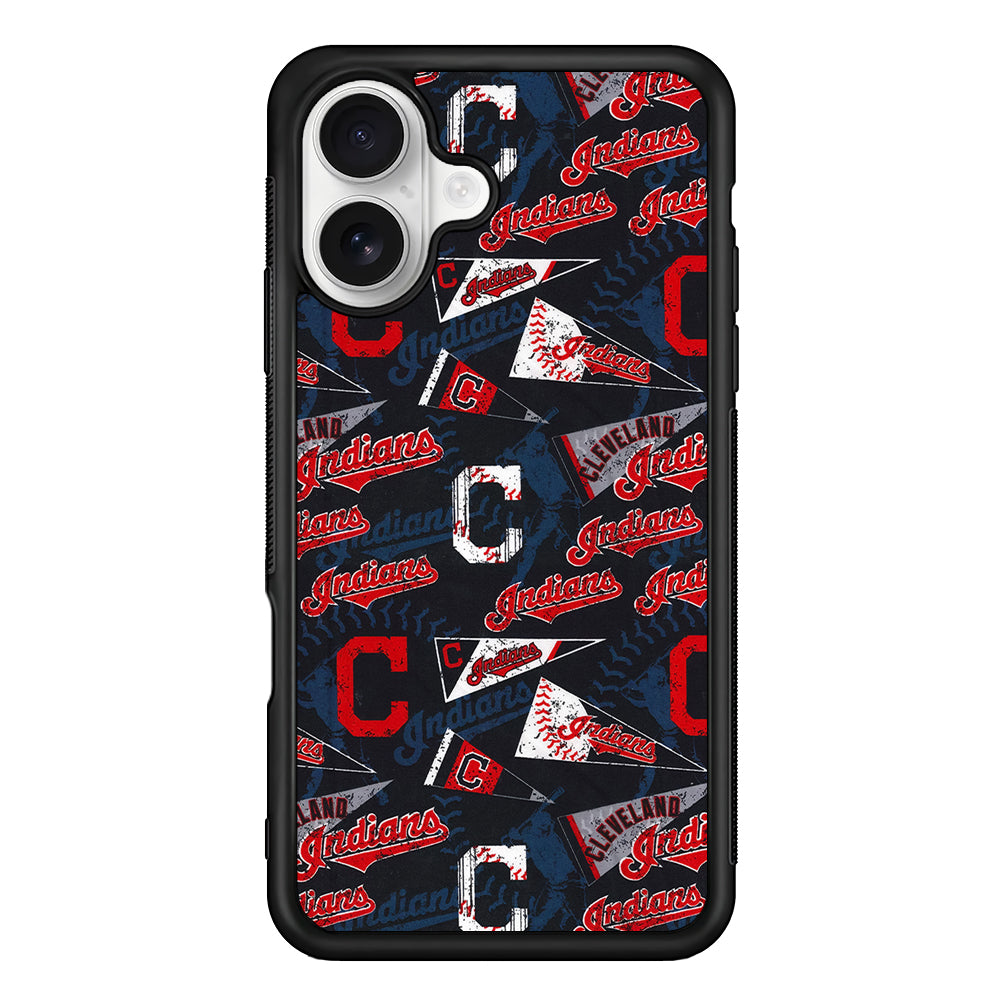 Cleveland Guardians Pattern iPhone 16 Plus Case | Durable Protective Rubber Cover