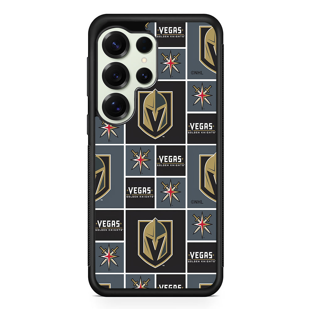 Vegas Golden Knights Pattern Samsung Galaxy S25 Ultra Case | Durable Rubber Case for Samsung Galaxy S25 Ultra