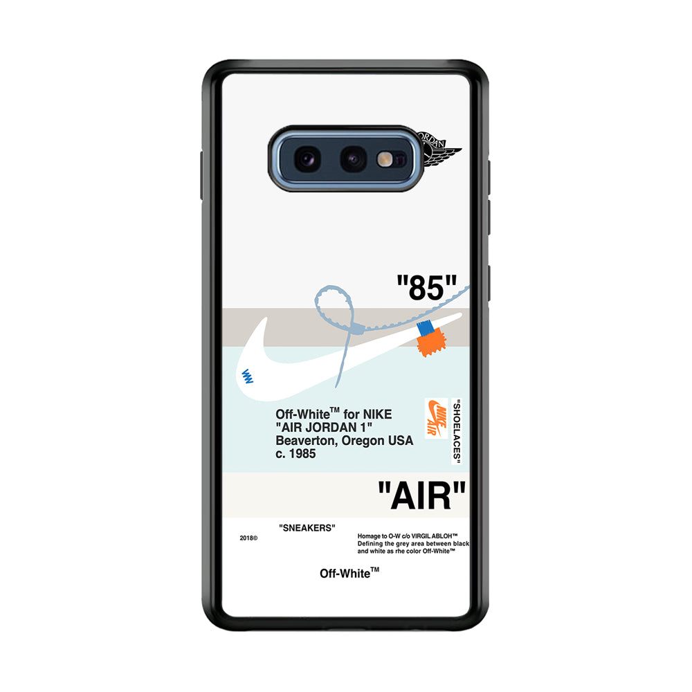 Off White x Nike Air Jordan Natural Samsung Galaxy S10E Case | Slim Rubber Case for Samsung Galaxy S10E