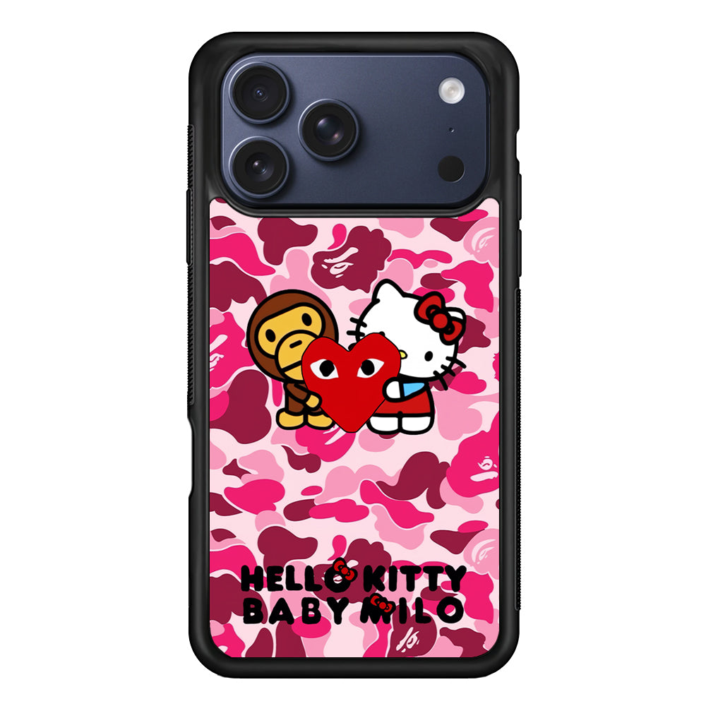 Bape Baby Milo X Hello Kitty iPhone 17 Pro Max Case | Slim Rubber Case for iPhone 17 Pro Max