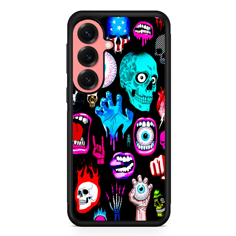 Hand Drawn Halloween Doodles Samsung Galaxy S25 Case | Protective Case for Samsung Galaxy S25