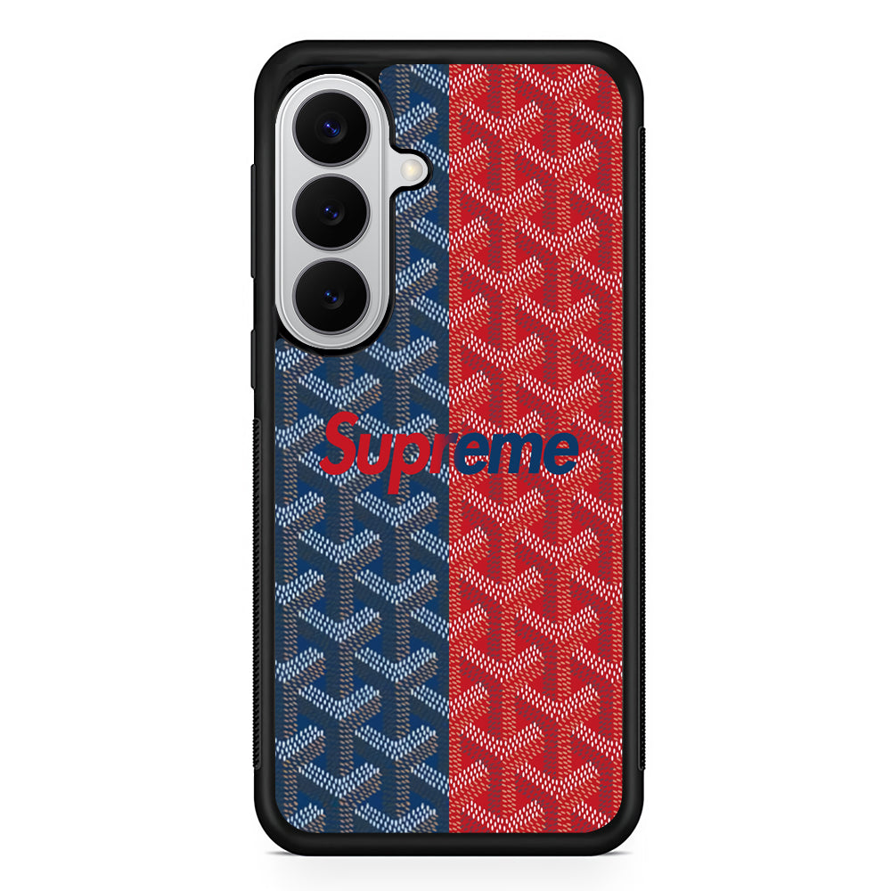 Supreme Blue Red Pattern Samsung Galaxy S26 Case | Slim Rubber Case for Samsung Galaxy S26