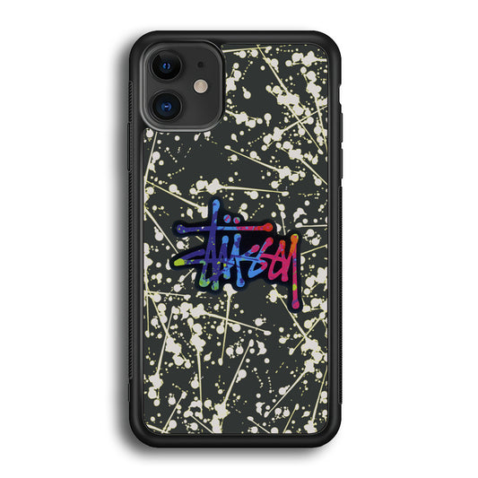 Stussy Splash Grey iPhone 12 Case | Slim Rubber Case for iPhone 12