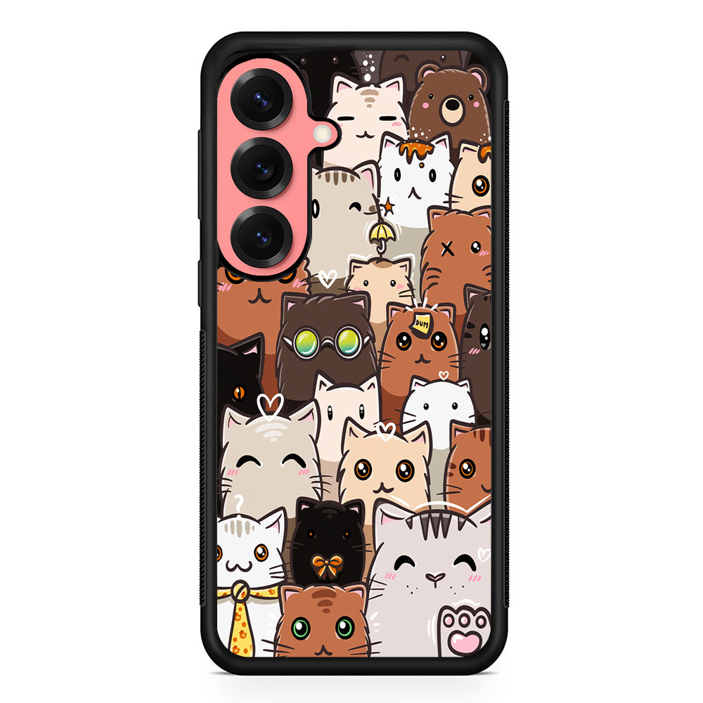 Cute Cat Pattern Kawaii Samsung Galaxy S25 Case | Protective Case for Samsung Galaxy S25
