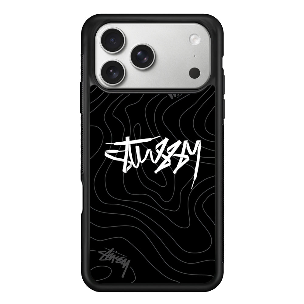 Stussy Black Vibes iPhone 17 Pro Case | Slim Rubber Case for iPhone 17 Pro