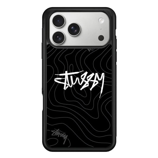Stussy Black Vibes iPhone 17 Pro Case | Slim Rubber Case for iPhone 17 Pro