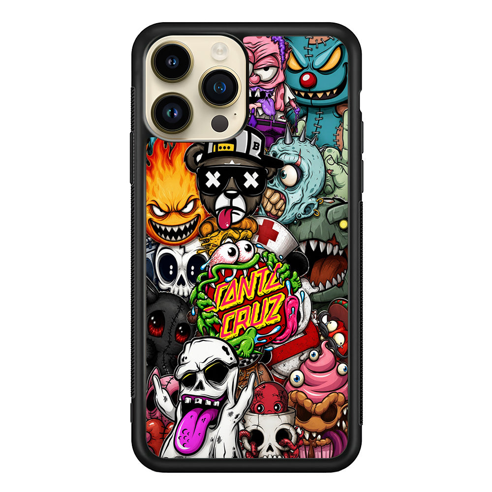 Santa Cruz Skateboard Monster iPhone 14 Pro Case | Slim Rubber Case for iPhone 14 Pro