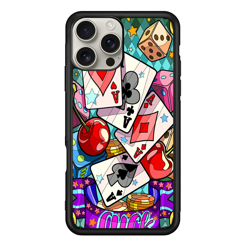 Four Ace Cards Cartoon iPhone 16 Pro Max Case | Stylish Protective Case for iPhone 16 Pro Max