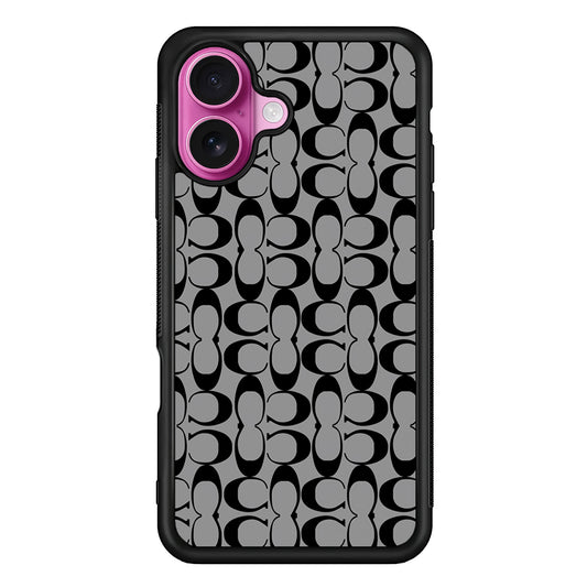 Coach Black Grey iPhone 17 Case | Slim Rubber Case for iPhone 17
