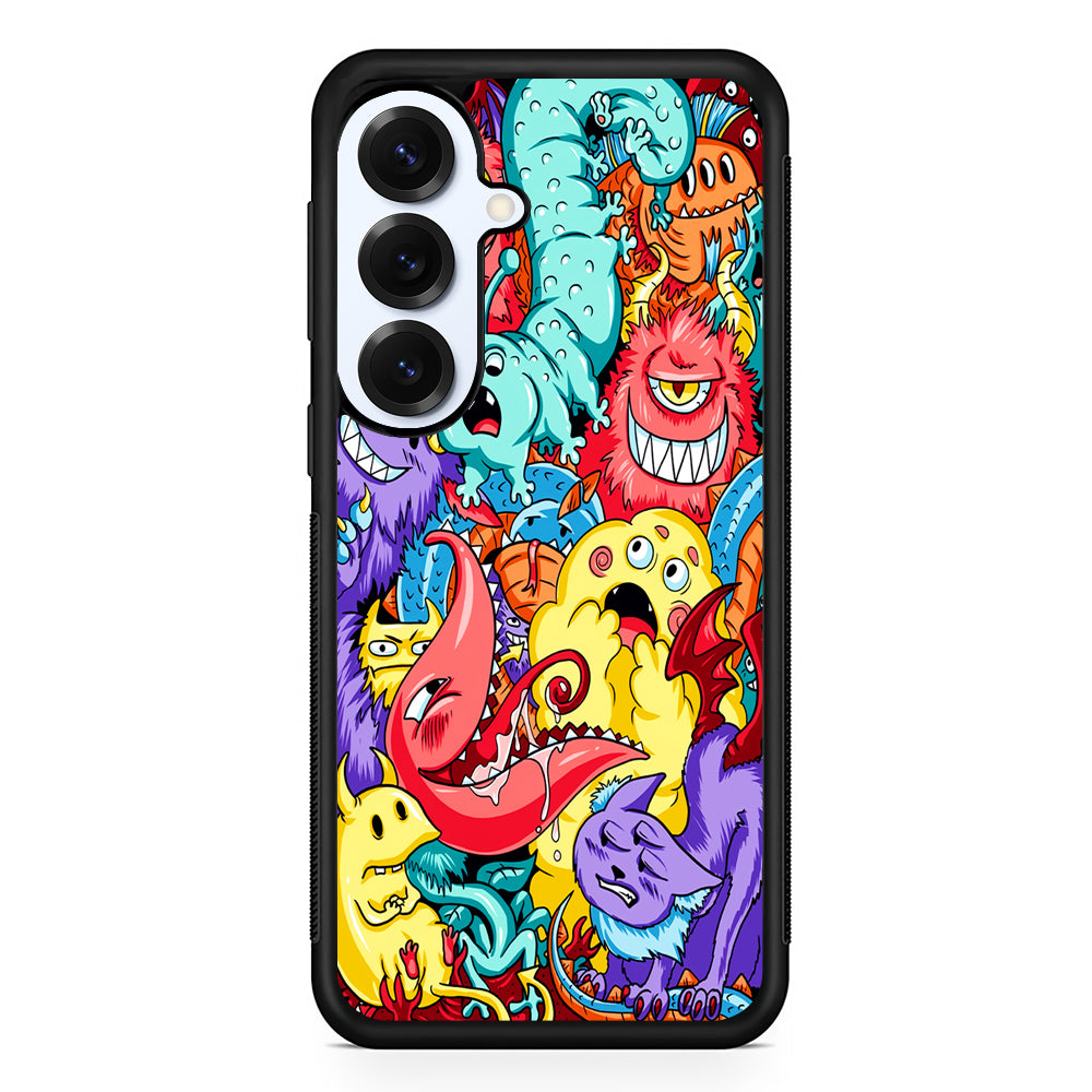 Monster Party Character Samsung Galaxy S25 Plus Case | Slim Rubber Cover for Samsung Galaxy S25 Plus
