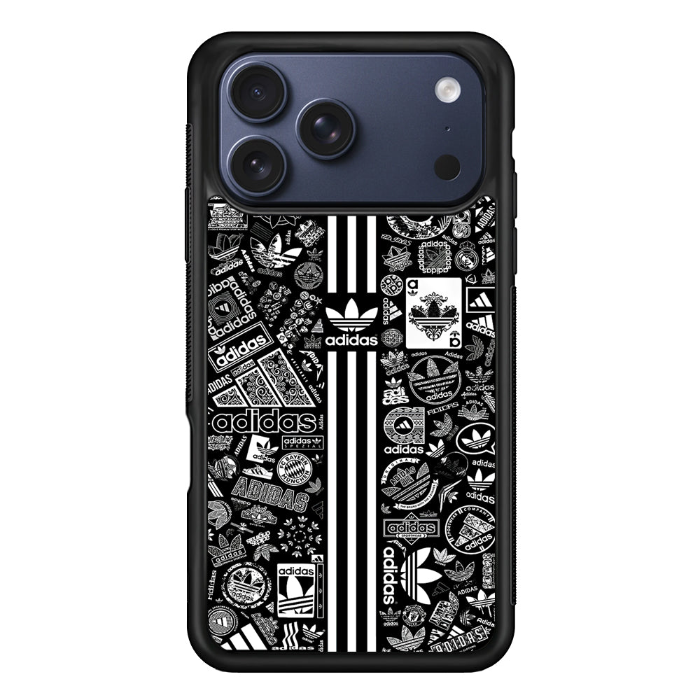Adidas Collection Black White iPhone 17 Pro Max Case | Durable Rubber Case for iPhone 17 Pro Max