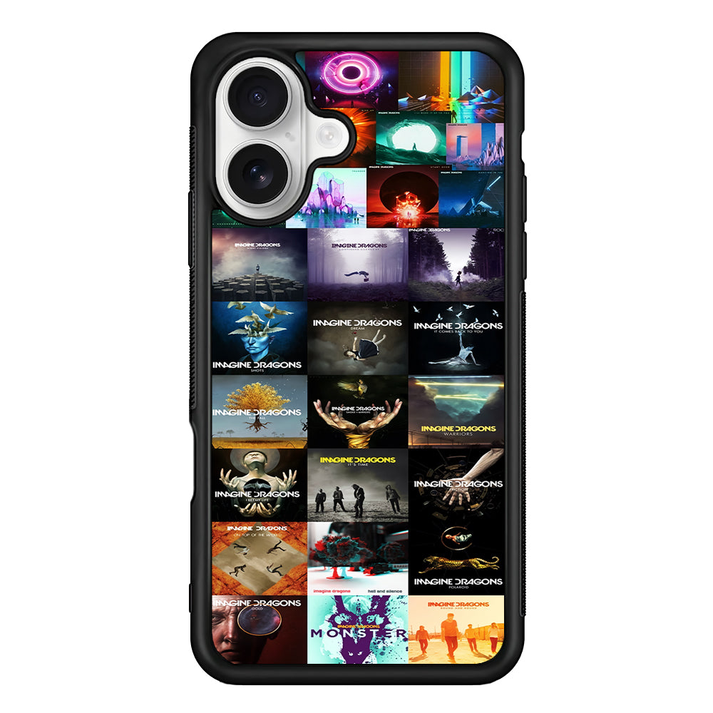 Imagine Dragons Album Collection iPhone 16 Plus Case | Durable Protective Rubber Cover