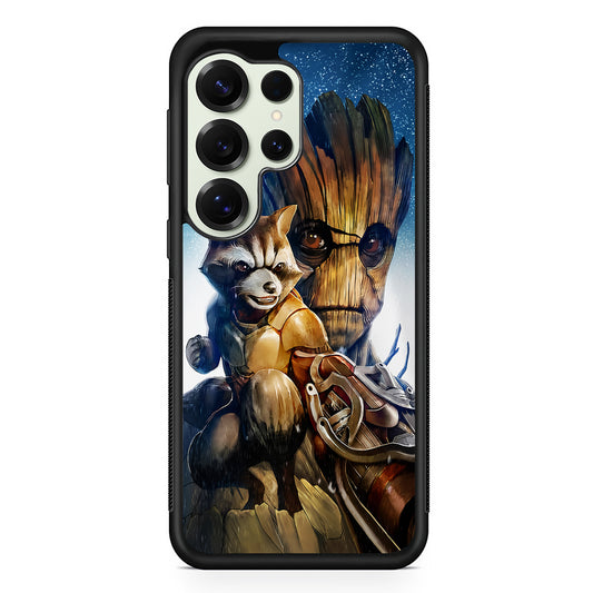 Rocket Raccoon and Groot Samsung Galaxy S25 Ultra Case | Durable Rubber Case for Samsung Galaxy S25 Ultra