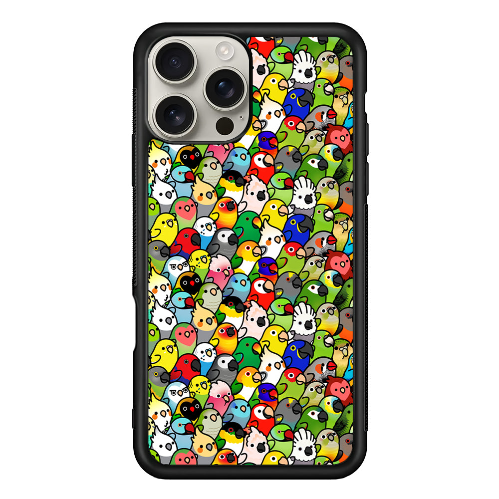 Kawaii Birds Pattern iPhone 16 Pro Max Case | Stylish Protective Case for iPhone 16 Pro Max