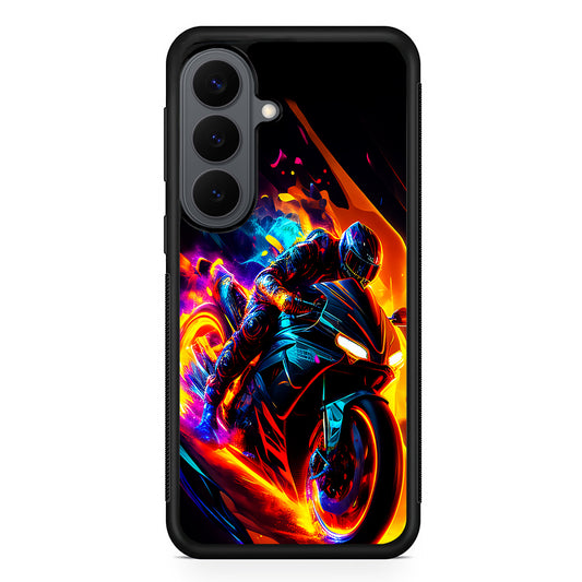 The Neon Cyber Ride Motorbike Samsung Galaxy S26 Plus Case | Slim Rubber Case for Samsung Galaxy S26 Plus