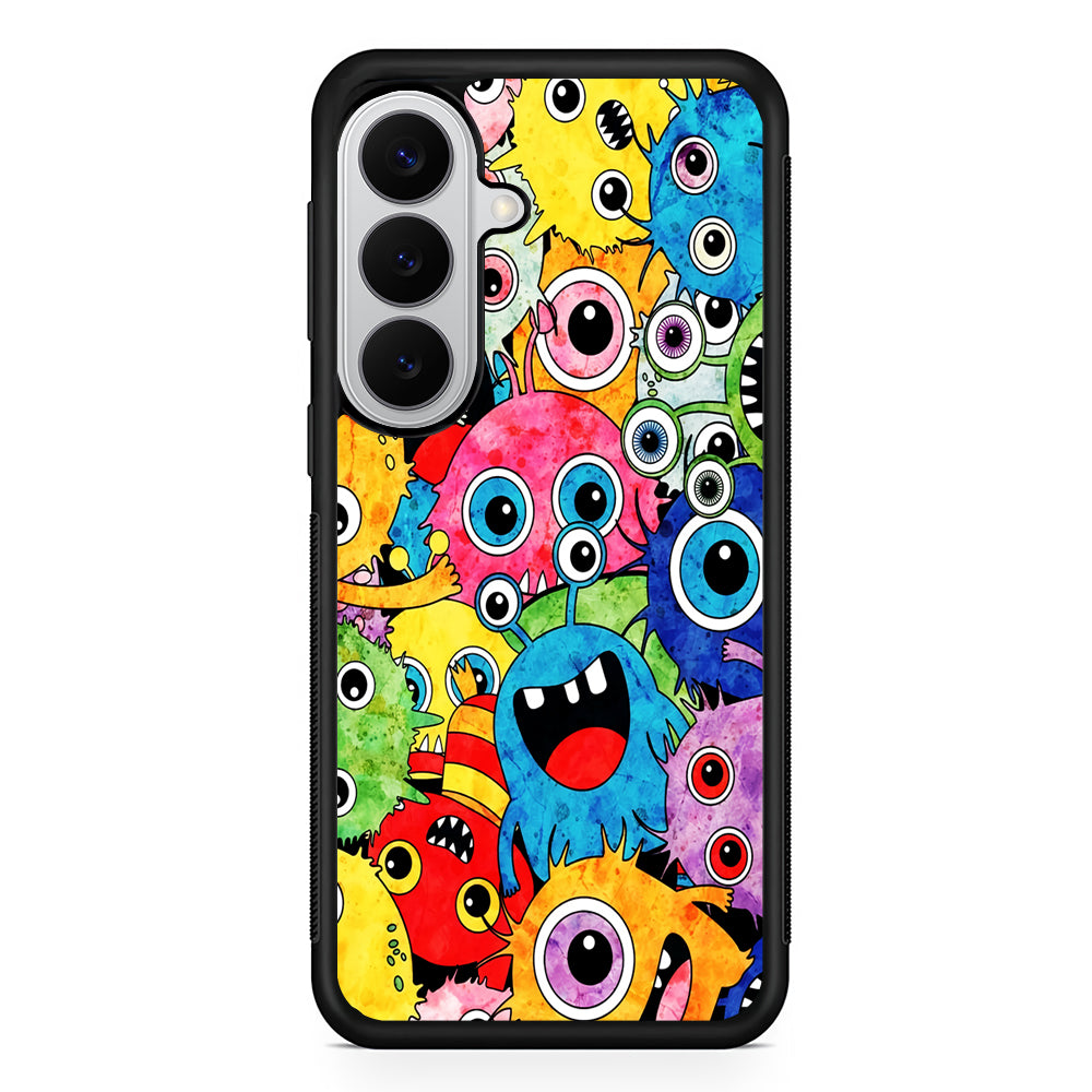 Cute Monster Doodle Samsung Galaxy S26 Case | Protective Rubber Cover