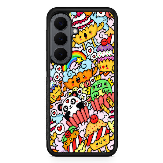 Kawaii Cupcake Graffiti Doodles Samsung Galaxy S26 Plus Case | Slim Rubber Case for Samsung Galaxy S26 Plus