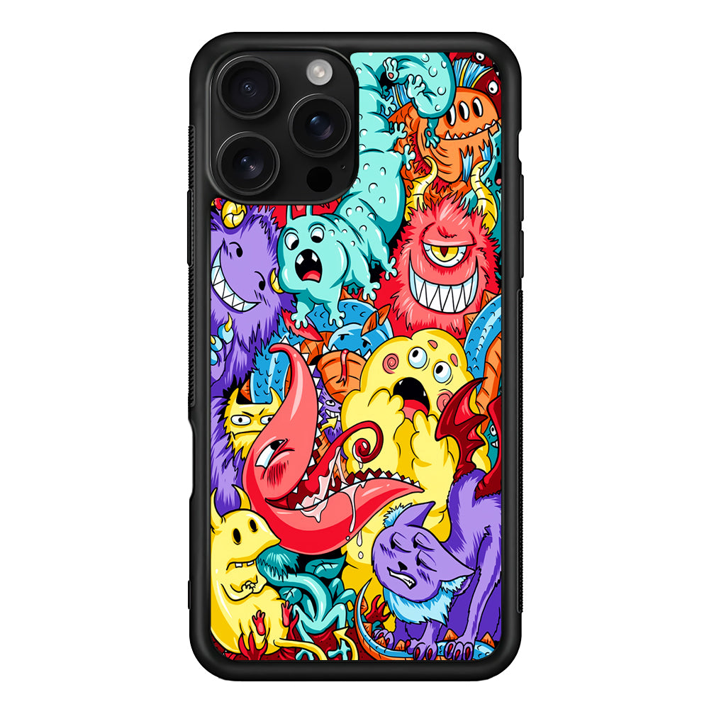 Monster Party Character iPhone 16 Pro Case | Durable Protective Case for iPhone 16 Pro