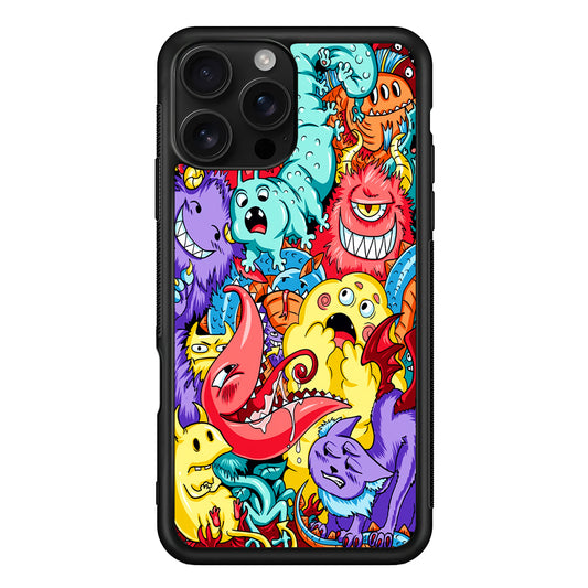 Monster Party Character iPhone 16 Pro Case | Durable Protective Case for iPhone 16 Pro