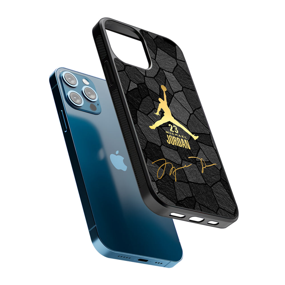 Air Jordan Golden Silhouette 2D Rubber Phone Case | Slim Protective Phone Case