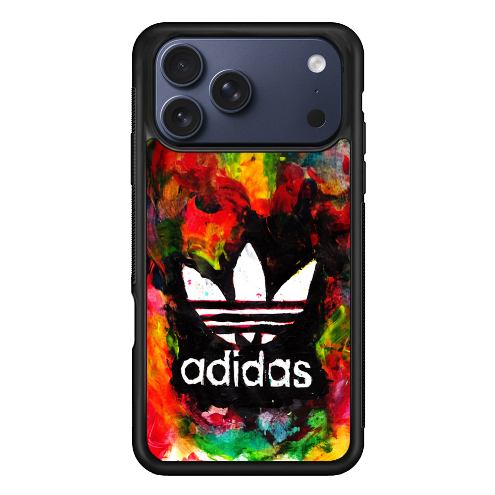 Adidas Logo Colorful Painting iPhone 17 Pro Max Case | Durable Rubber Case for iPhone 17 Pro Max